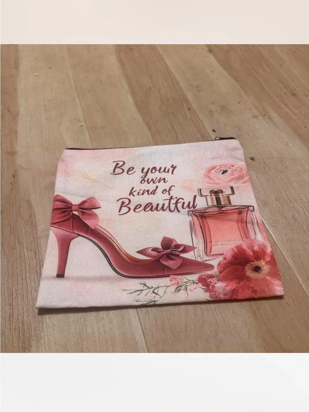 Pink Floral 'Be Your Own Kind of Beautiful' Cosmetic Pouch